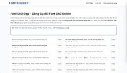 Đổi Font chữ đẹp Facebook, Zalo, TikTok nhanh chóng với FontChuDep.mobi