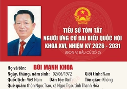 [Infographics] Tiểu sử ứng cử viên Đại biểu Quốc hội khóa XVI Bùi Mạnh Khoa