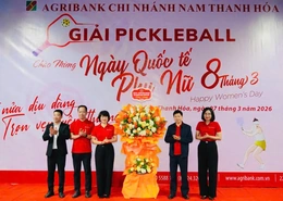 Agribank Nam Thanh Hoá tổ chức Giải Pickleball chào mừng Ngày Quốc tế Phụ nữ 8/3