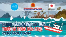 [Infographics] Hướng dẫn đảm bảo an toàn trước và trong bão, áp thấp nhiệt đới cho ngư dân