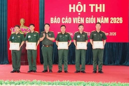 Bộ CHQS tỉnh: Bế mạc Hội thi Báo cáo viên giỏi năm 2026