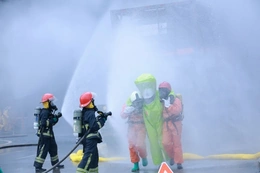Diễn tập ứng phó sự cố hóa chất tại Nhà máy Nhiệt điện BOT Nghi Sơn 2