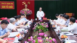 Bí thư Tỉnh ủy Lê Đức Thái làm việc với Ban Tổ chức Tỉnh ủy