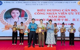 Công ty TNHH Giầy Annora Việt Nam biểu dương công nhân viên ưu tú và nữ cán bộ quản lý xuất sắc năm 2026
