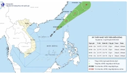 Áp thấp nhiệt đới cách đặc khu Hoàng Sa khoảng 650km