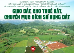 Nghị quyết số 21-NQ/TW: Giao đất, cho thuê đất, chuyển mục đích sử dụng đất