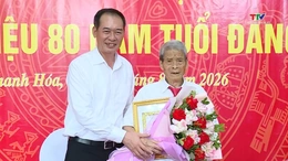 Bản tin Thời sự tối 29/8/2026: Phó Bí thư Tỉnh ủy Trịnh Tuấn Sinh trao Huy hiệu 80 năm tuổi Đảng cho đảng viên lão thành