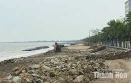Dự án kè biển Hải Tiến gặp khó&nbsp;do thiếu nguồn vật liệu đá hộc