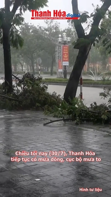 Chiều tối nay (30/7), Thanh Hóa tiếp tục có mưa dông, cục bộ mưa to