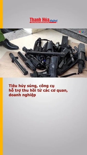 Tiêu hủy súng, công cụ hỗ trợ thu hồi từ các cơ quan, doanh nghiệp