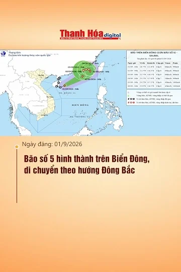 Bão số 5 hình thành trên Biển Đông, di chuyển theo hướng Đông Bắc