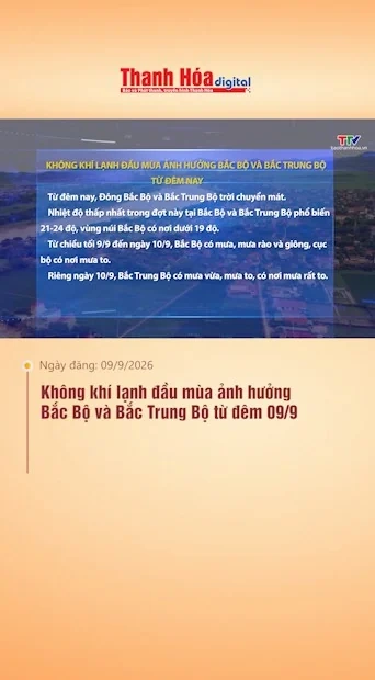 Không khí lạnh đầu mùa ảnh hưởng Bắc Bộ và Bắc Trung Bộ từ đêm 09/9