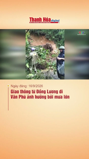 Giao thông từ Đồng Lương đi Văn Phú ảnh hưởng bởi mưa lớn