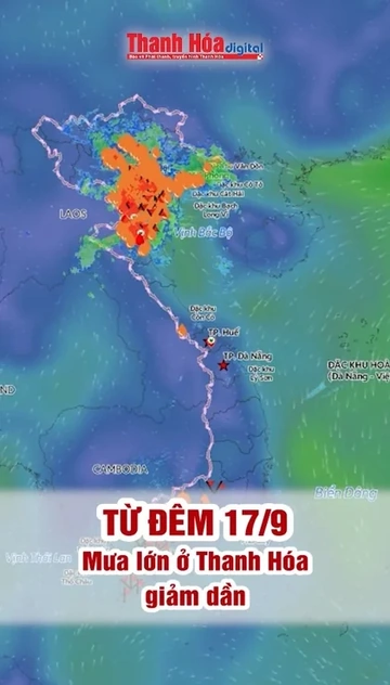 Dự báo từ Đêm 17/9: Mưa lớn ở Thanh Hóa giảm dần