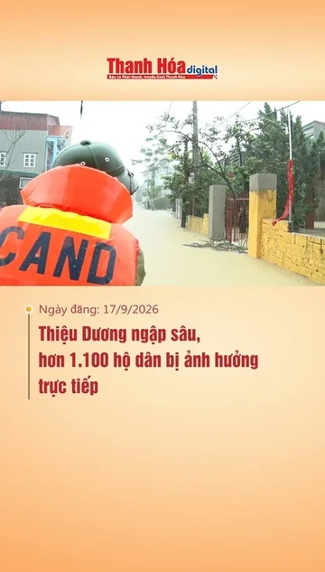 Thiệu Dương ngập sâu, hơn 1.100 hộ dân bị ảnh hưởng trực tiếp