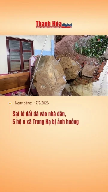Sạt lở đất đá vào nhà dân, 5 hộ ở Trung Hạ bị ảnh hưởng| Báo Thanh Hóa