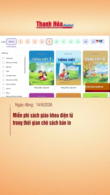 Miễn phí sách giáo khoa điện tử trong thời gian chờ sách bản in