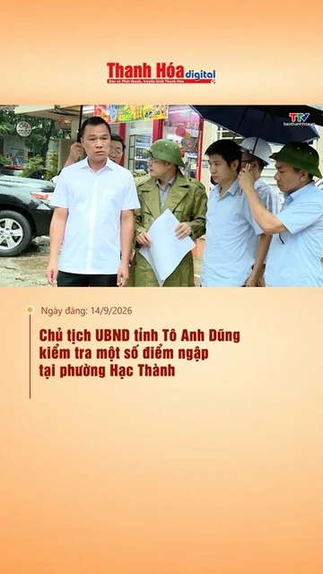 Chủ tịch UBND tỉnh Tô Anh Dũng kiểm tra một số điểm ngập tại phường Hạc Thành