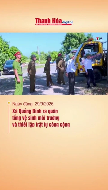 Xã Quảng Bình ra quân tổng vệ sinh môi trường và thiết lập trật tự công cộng