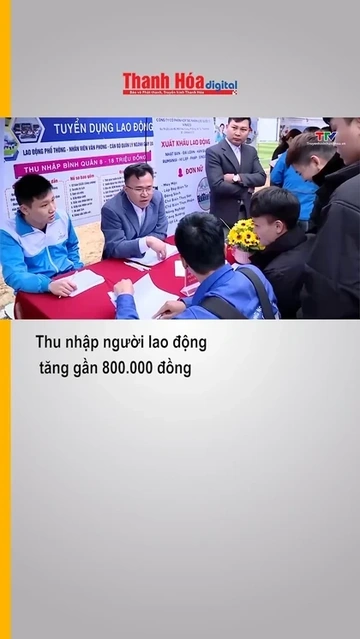 Thu nhập người lao động tăng gần 800.000 đồng