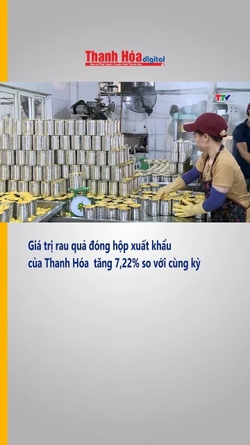Giá trị rau quả đóng hộp xuất khẩu của Thanh Hóa  tăng 7,22% so với cùng kỳ