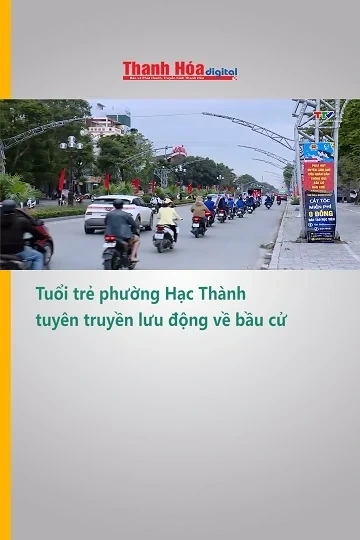 Tuổi trẻ phường Hạc Thành tuyên truyền lưu động về bầu cử