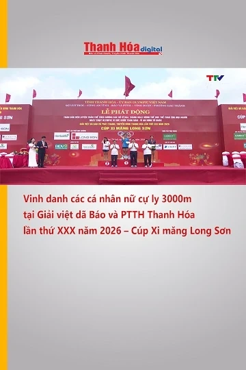 Vinh danh các cá nhân nữ cự ly 3000m   tại Giải việt dã Báo và PTTH Thanh Hóa   lần thứ XXX năm 2026