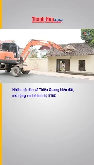 Nhiều hộ dân xã Thiệu Quang hiến đất, mở rộng vỉa hè tỉnh lộ 516C