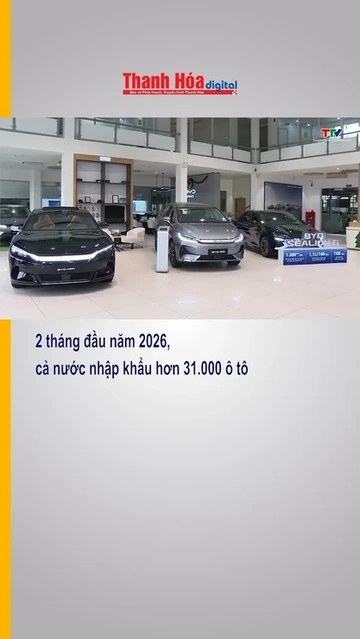 2 tháng đầu năm 2026, cả nước nhập khẩu hơn 31.000 ô tô