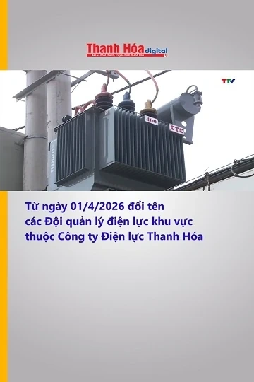 Từ ngày 01/4/2026 đổi tên các Đội quản lý điện lực khu vực thuộc Công ty Điện lực Thanh Hóa