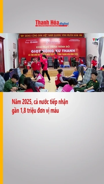 Năm 2025, cả nước tiếp nhận gần 1,8 triệu đơn vị máu
