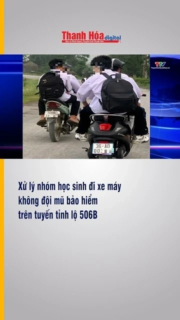 Xử lý nhóm học sinh đi xe máy không đội mũ bảo hiểm trên tuyến tỉnh lộ 506B