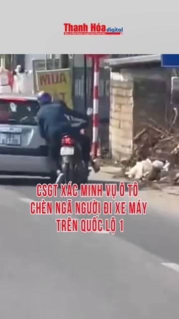 CSGT xác minh vụ ô tô chèn ngã người đi xe máy trên quốc lộ 1