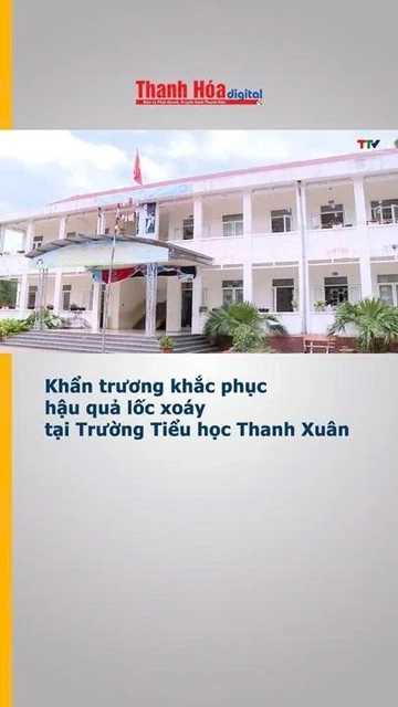 Khẩn trương khắc phục hậu quả lốc xoáy tại Trường Tiểu học Thanh Xuân