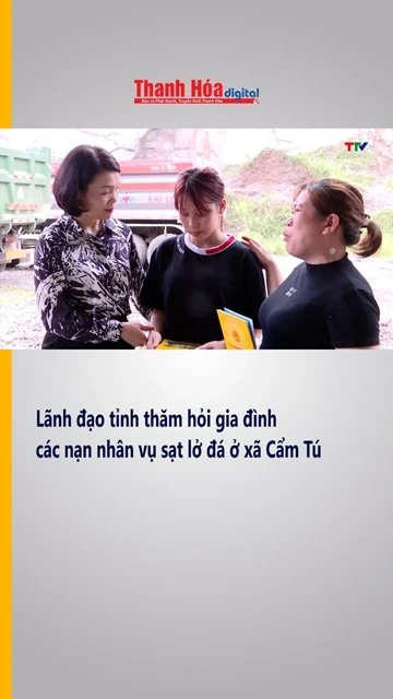 Lãnh đạo tỉnh thăm hỏi gia đình các nạn nhân vụ sạt lở đá ở xã Cẩm Tú