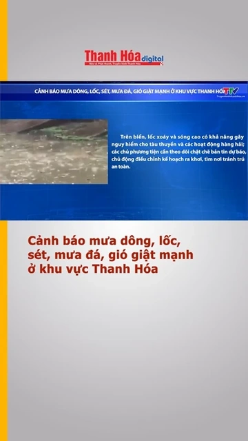 Cảnh báo mưa dông, lốc, sét, mưa đá, gió giật mạnh ở khu vực Thanh Hóa
