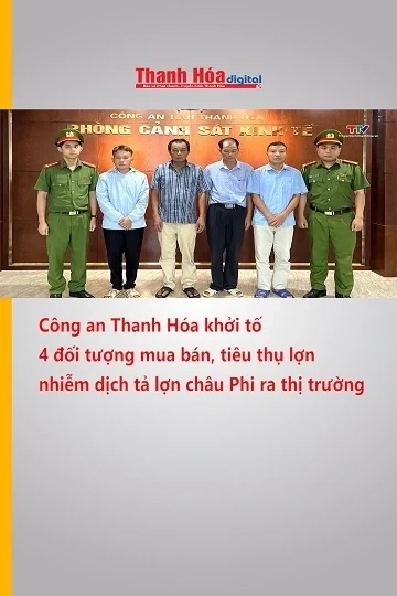 Công an Thanh Hóa khởi tố 4 đối tượng mua bán, tiêu thụ lợn nhiễm dịch tả lợn châu Phi ra thị trường