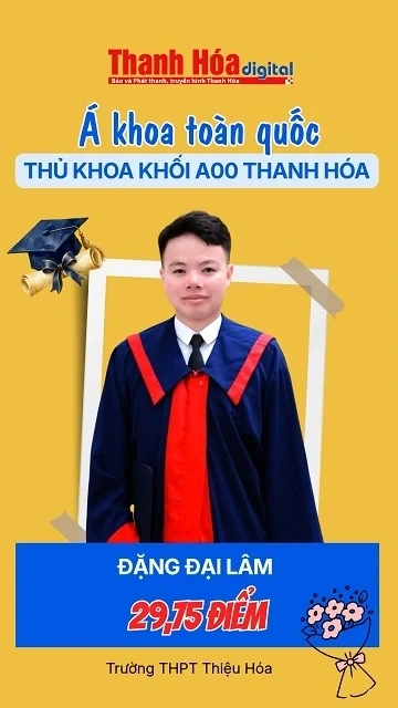 Thủ khoa khối A00 Thanh Hóa đạt 29,75 điểm