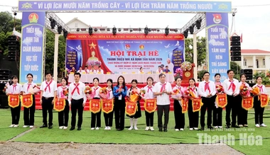 Sôi nổi hội trại hè tại các xã Định Tân, Hoằng Tiến, Biện Thượng và phường Ngọc Sơn