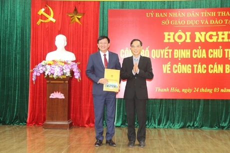 Ông Đỗ Văn Cường được bổ nhiệm giữ chức Phó Giám đốc Sở GD&ĐT Thanh Hóa