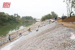 Thạch Thành đẩy nhanh tiến độ thi công dự án phòng chống, khắc phục sự cố thiên tai