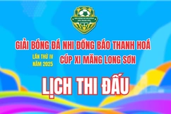 Lịch thi đấu giải Bóng đá Nhi đồng Báo Thanh Hoá lần thứ IV năm 2025 - Cúp Xi Măng Long Sơn