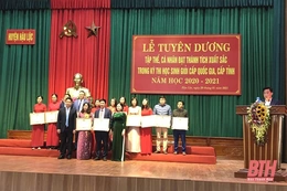 Hậu Lộc: Tuyên dương 308 tập thể, cá nhân đạt thành tích cao trong kỳ thi chọn học sinh giỏi cấp Quốc gia, cấp tỉnh