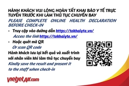 Quy định khai báo y tế bắt buộc trước chuyến bay