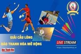 Trận thi đấu đôi nữ Hằng + Hồng CLB Thạch Thành gặp Ngọc + Linh CLB BIDV