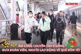 Ấm lòng chuyến tàu 0 đồng đưa đoàn viên, người lao động về quê đón tết