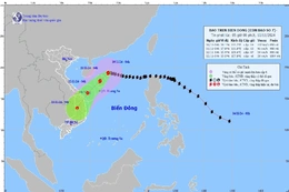 Bão số 7 di chuyển chậm hướng Tây, biển động dữ dội