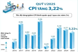 Quý 1 năm 2025, Chỉ số CPI tăng 3,22%