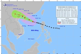 Rạng sáng 6/10, bão số 11 đi vào phía Bắc vịnh Bắc Bộ và suy yếu dần