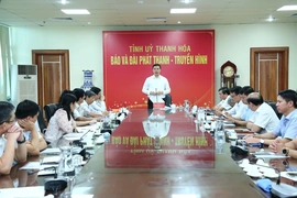 Phó Bí thư Thường trực Tỉnh uỷ Nguyễn Hồng Phong thăm, làm việc với Báo và Đài phát thanh - Truyền hình Thanh Hóa